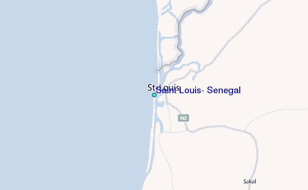 Saint Louis, Senegal Tide Station Location Map