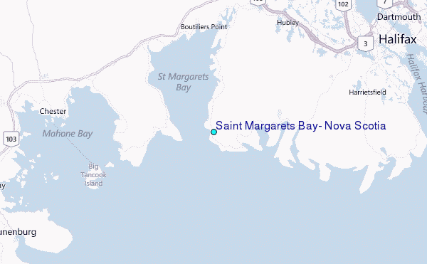 Saint Margarets Bay, Nova Scotia Tide Station Location Map