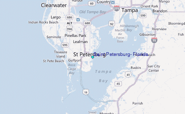 Saint Petersburg, Florida Tide Station Location Map