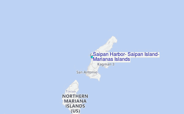 Saipan Harbor, Saipan Island, Marianas Islands Tide Station Location Map