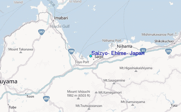 Saizyo, Ehime, Japan Tide Station Location Map