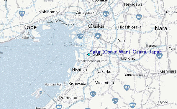 Sakai (Osaka Wan), Osaka, Japan Tide Station Location Map