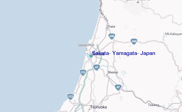 Sakata, Yamagata, Japan Tide Station Location Map