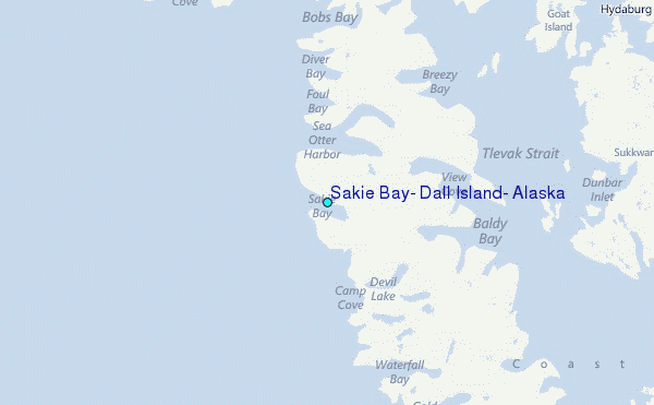 Sakie Bay, Dall Island, Alaska Tide Station Location Map