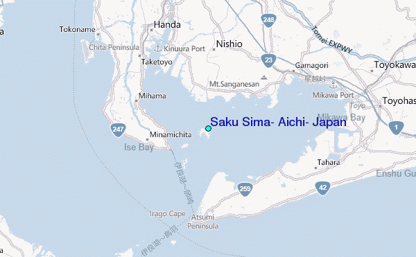 Saku Sima, Aichi, Japan Tide Station Location Map