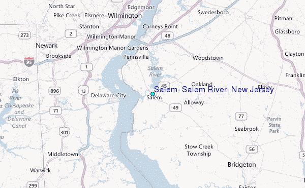Salem, Salem River, New Jersey Tide Station Location Map