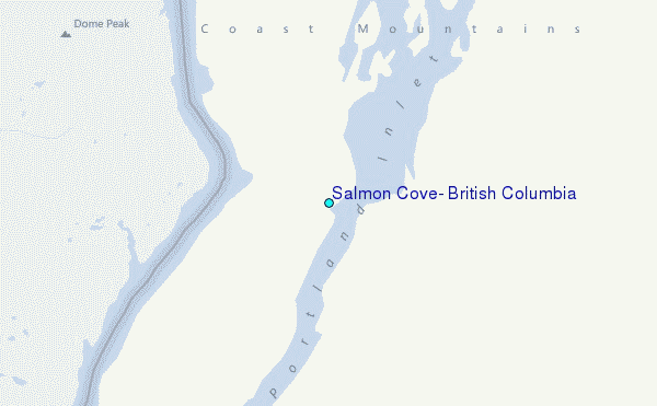 Salmon Cove, British Columbia Tide Station Location Map