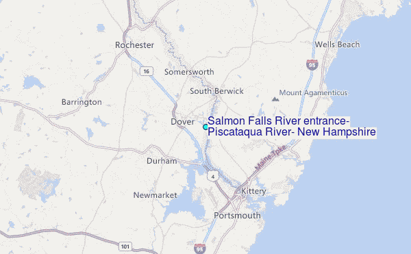 Salmon Falls River entrance, Piscataqua River, New Hampshire Tide Station Location Map