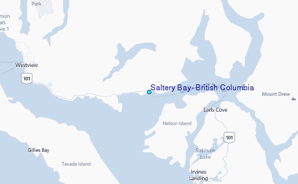 Saltery Bay, British Columbia Tide Station Location Map