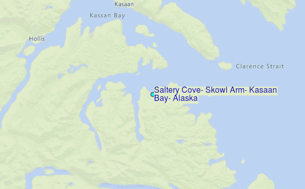 Saltery Cove, Skowl Arm, Kasaan Bay, Alaska Tide Station Location Map
