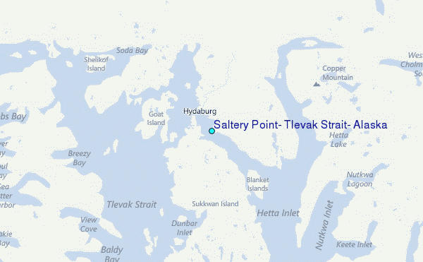 Saltery Point, Tlevak Strait, Alaska Tide Station Location Map