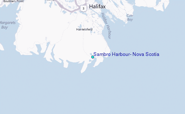 Sambro Harbour, Nova Scotia Tide Station Location Map