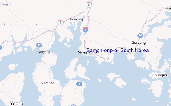 Samch'onp'o, South Korea Tide Station Location Map