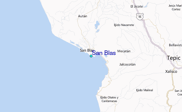 San Blas Tide Station Location Map