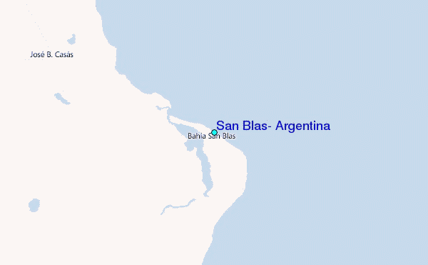 San Blas, Argentina Tide Station Location Map