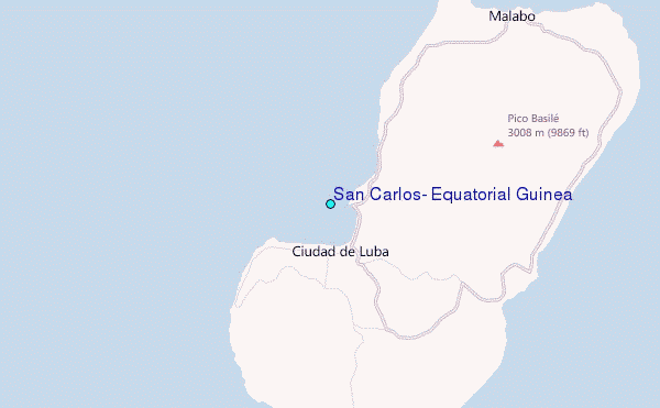San Carlos, Equatorial Guinea Tide Station Location Map
