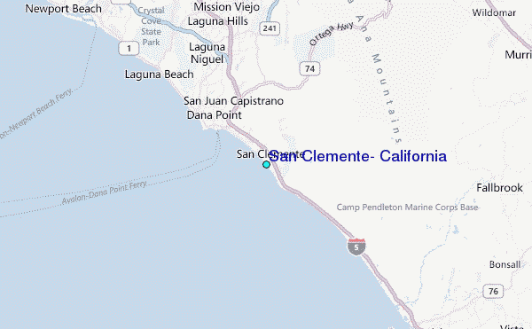 San Clemente, California Tide Station Location Map