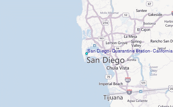 San Diego, Quarantine Station, California Tide Station Location Map