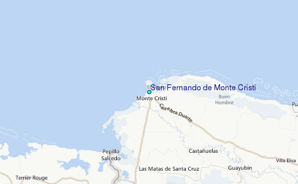 San Fernando de Monte Cristi Tide Station Location Map