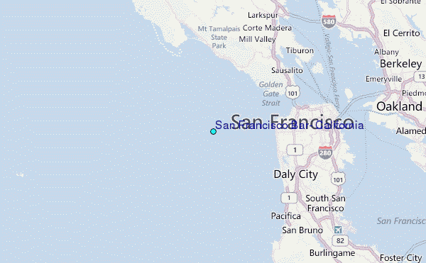 San Francisco Bar, California Tide Station Location Map