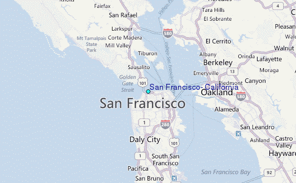 San Francisco, California Tide Station Location Map