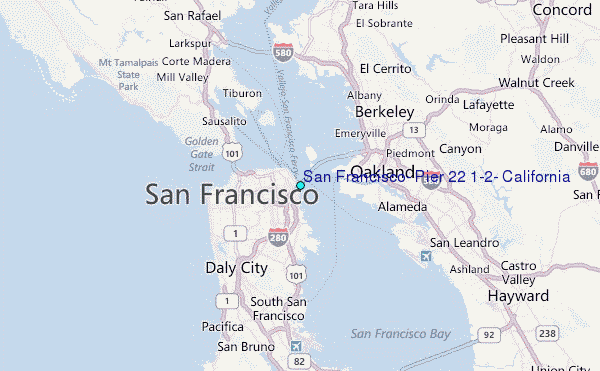 San Francisco, Pier 22 1/2, California Tide Station Location Map