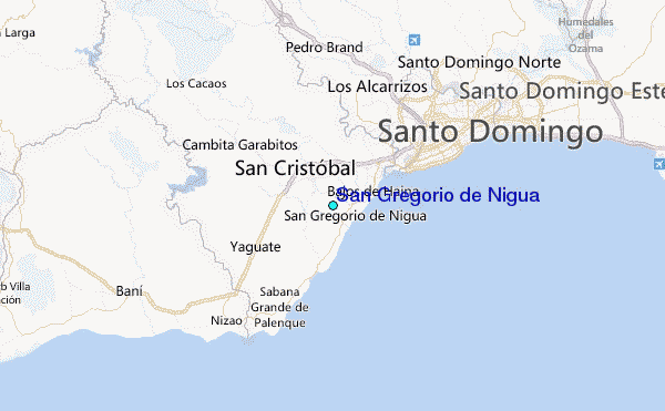 San Gregorio de Nigua Tide Station Location Map