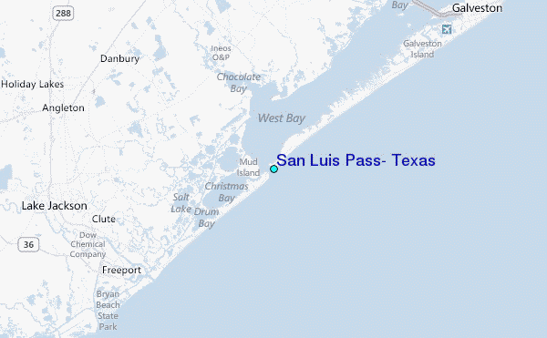 San Luis Pass, Texas Tide Station Location Map