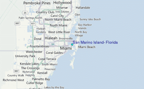 San Marino Island, Florida Tide Station Location Map