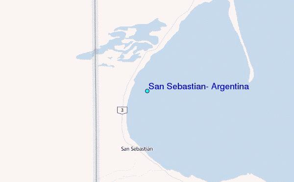 San Sebastian, Argentina Tide Station Location Map