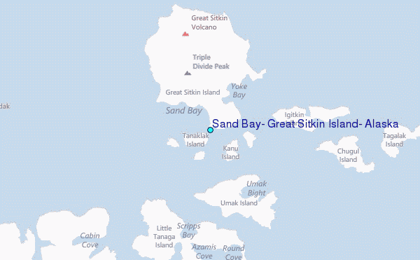 Sand Bay, Great Sitkin Island, Alaska Tide Station Location Map