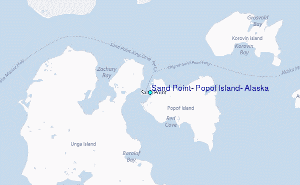 Sand Point, Popof Island, Alaska Tide Station Location Map