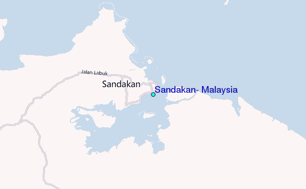 Sandakan, Malaysia Tide Station Location Map