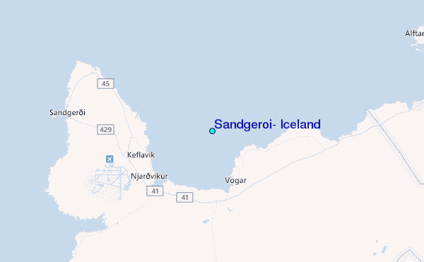 Sandgeroi, Iceland Tide Station Location Map