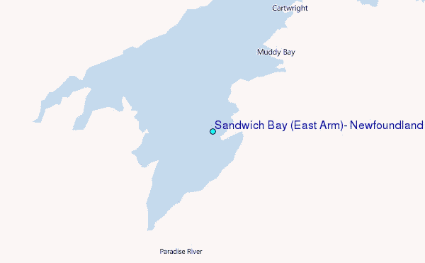 Sandwich Bay (East Arm), Newfoundland Tide Station Location Map