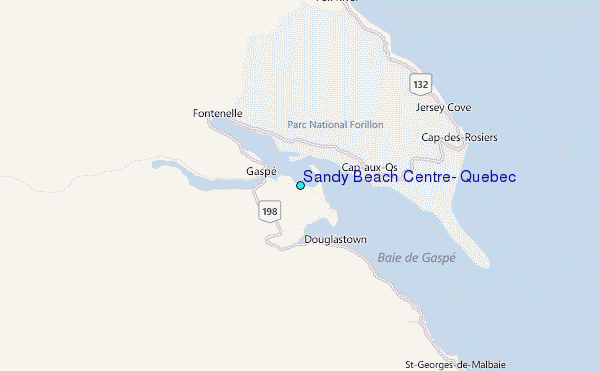 Sandy Beach Centre, Quebec Tide Station Location Map
