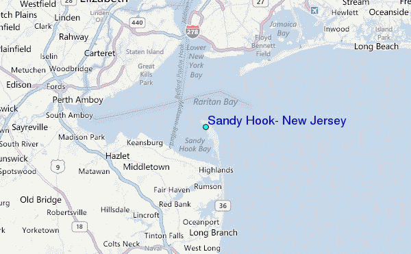 Sandy Hook, New Jersey Tide Station Location Map