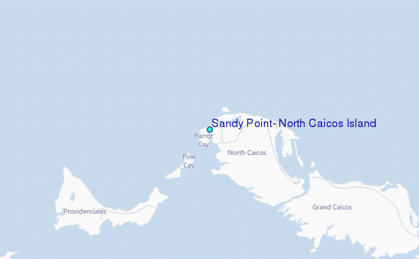 Sandy Point, North Caicos Island Tide Station Location Map