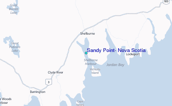 Sandy Point, Nova Scotia Tide Station Location Map