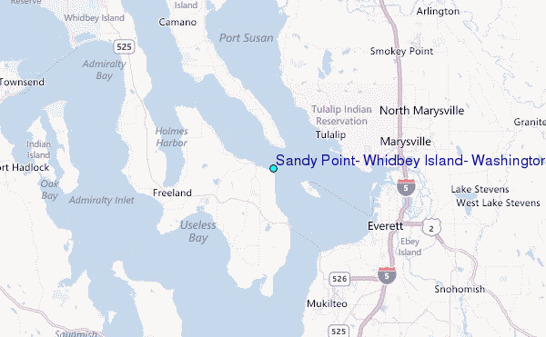 Sandy Point, Whidbey Island, Washington Tide Station Location Map