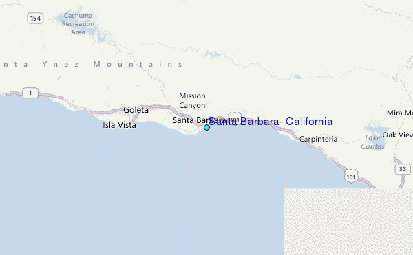 Santa Barbara, California Tide Station Location Map