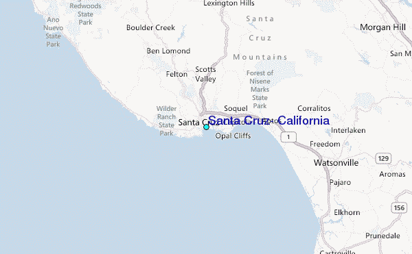 Santa Cruz, California Tide Station Location Map
