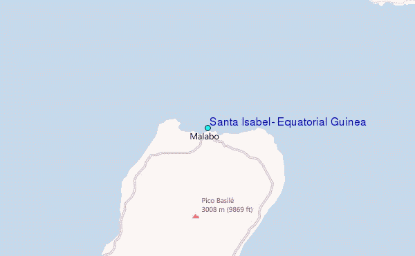 Santa Isabel, Equatorial Guinea Tide Station Location Map