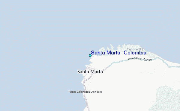 Santa Marta, Colombia Tide Station Location Map