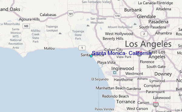 Santa Monica, California Tide Station Location Map