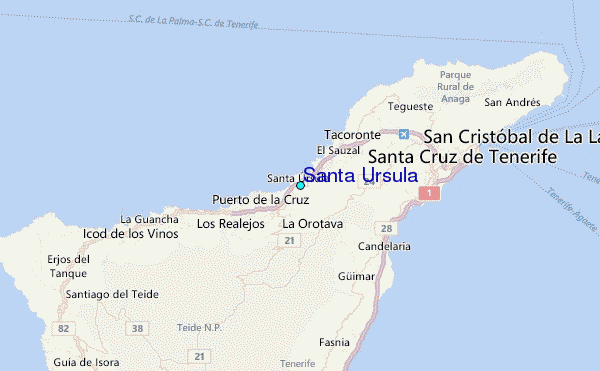 Santa Ursula Tide Station Location Map