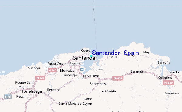 Santander, Spain Tide Station Location Map