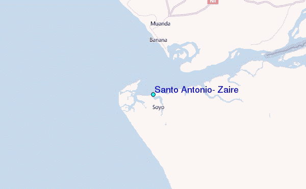 Santo Antonio, Zaire Tide Station Location Map