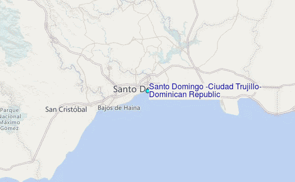 Santo Domingo (Ciudad Trujillo), Dominican Republic Tide Station Location Map
