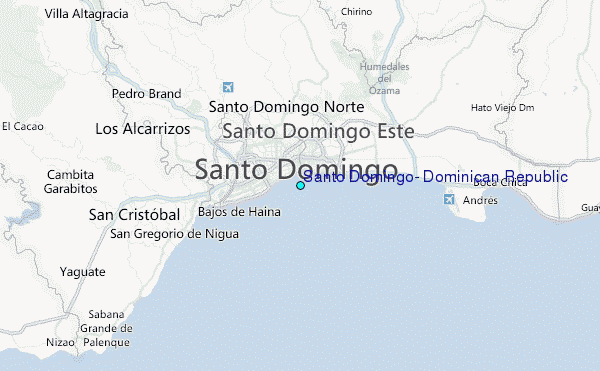 Santo Domingo, Dominican Republic Tide Station Location Map